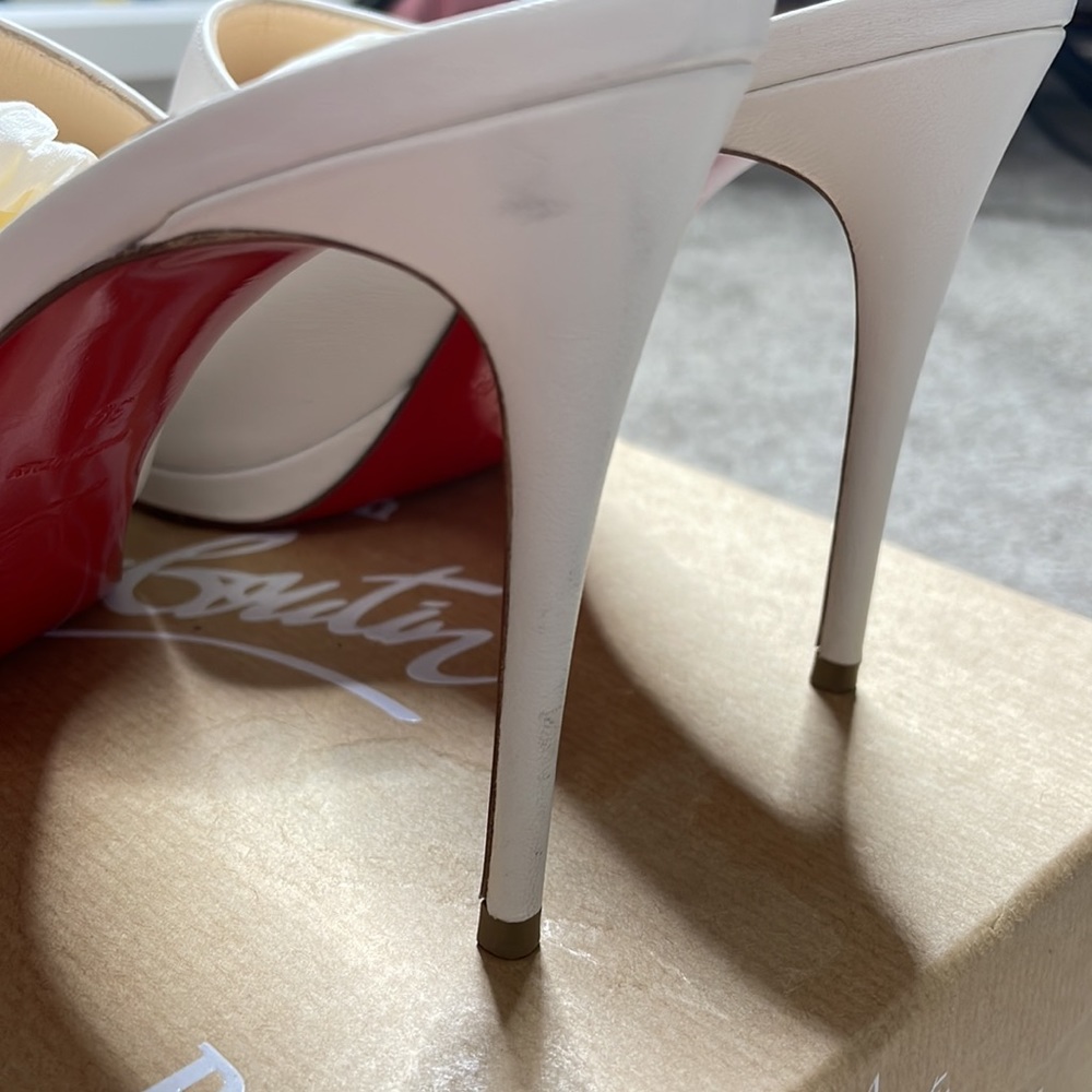 Nappa Pigamule 100 Slide Sandals 39 White - Picture 8 of 13